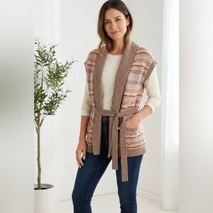 The Limited Women’s Multicolor Patterned Vest Cardigan Size Small